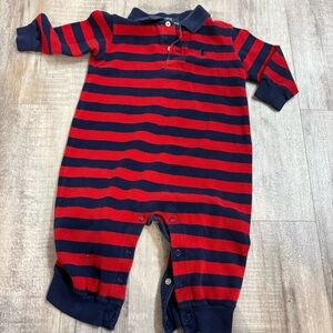 Polo Ralph Lauren Blue stripe red One piece 12m